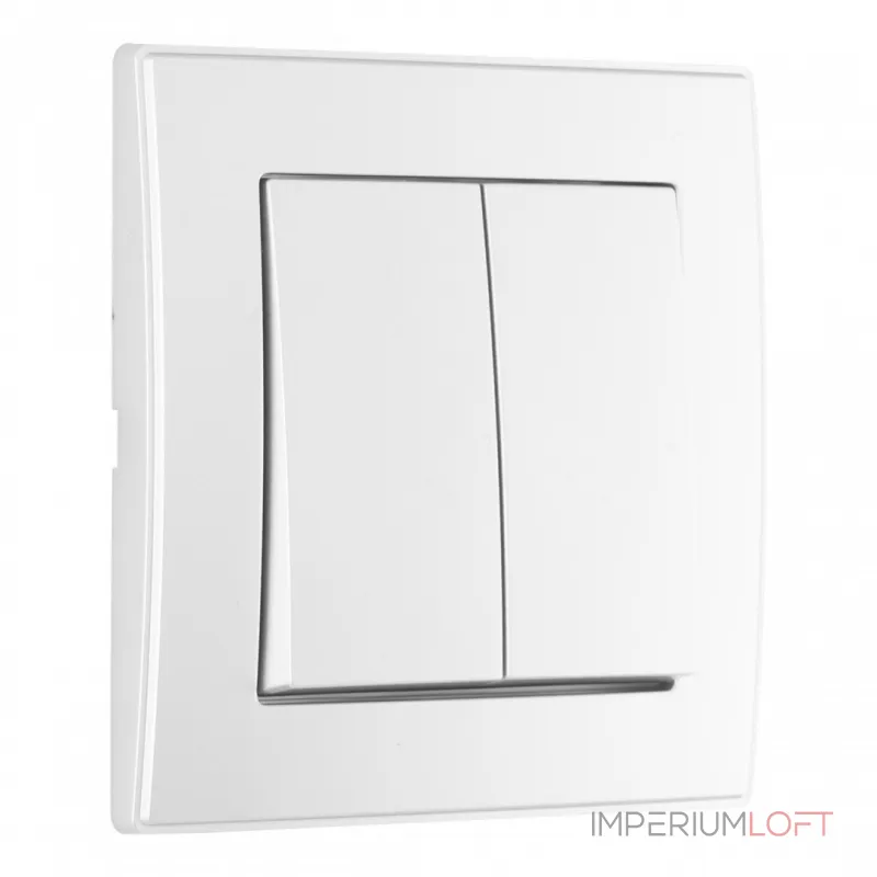 Выключатель двухклавишный с рамкой Arte Milano SET06-1-30-2 silver от ImperiumLoft