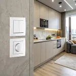 Выключатель двухклавишный с рамкой Arte Milano SET06-1-30-2 silver от ImperiumLoft