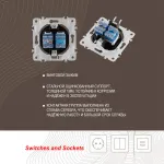 Розетка телефонная RJ11 + интернет RJ45 202.44-1.shampan от ImperiumLoft
