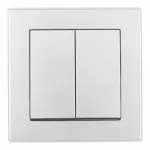 Выключатель двухклавишный с рамкой Arte Milano SET06-1-30-2 silver от ImperiumLoft