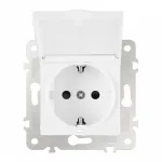 Розетка с заземлением, шторками и защитной крышкой, 16A 250V 203.41-1.white от ImperiumLoft