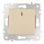 Выключатель одноклавишный проходной (на 2 направления) с подсветкой, 10AX 250V 203.33-1.shampan от ImperiumLoft