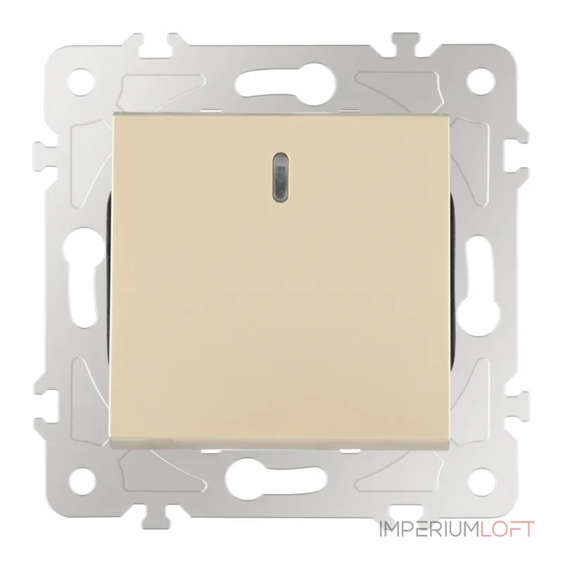 Выключатель одноклавишный проходной (на 2 направления) с подсветкой, 10AX 250V 203.33-1.shampan от ImperiumLoft Выключатель одноклавишный проходной (на 2 направления) с подсветкой, 10AX 250V 203.33-1.shampan от ImperiumLoft