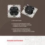 Выключатель жалюзи, 10A 250V 202.38-2.black от ImperiumLoft