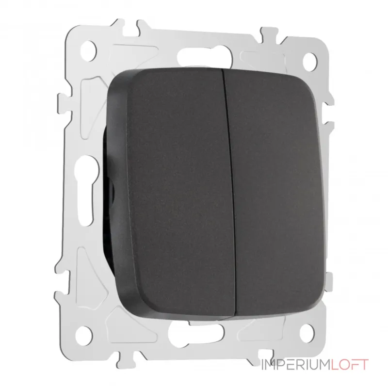 Выключатель двухклавишный, 10AX 250V 205.30-2.black от ImperiumLoft Выключатель двухклавишный, 10AX 250V 205.30-2.black от ImperiumLoft