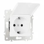 Розетка с заземлением, шторками и защитной крышкой, 16A 250V 203.41-1.white от ImperiumLoft