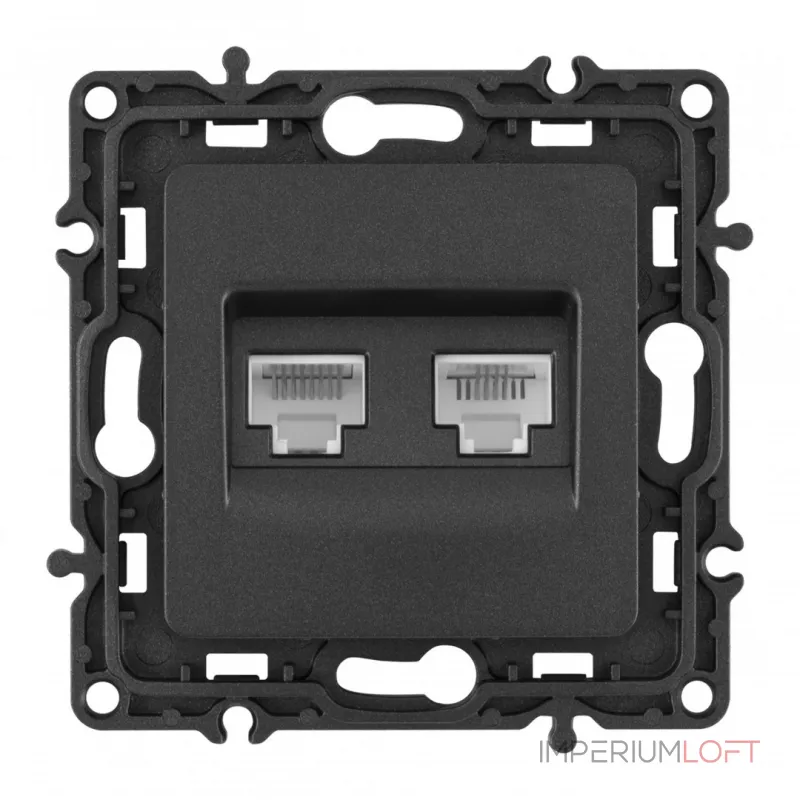 Розетка телефонная RJ11 + компьютерная RJ45 217.44-1.black от ImperiumLoft Розетка телефонная RJ11 + компьютерная RJ45 217.44-1.black от ImperiumLoft