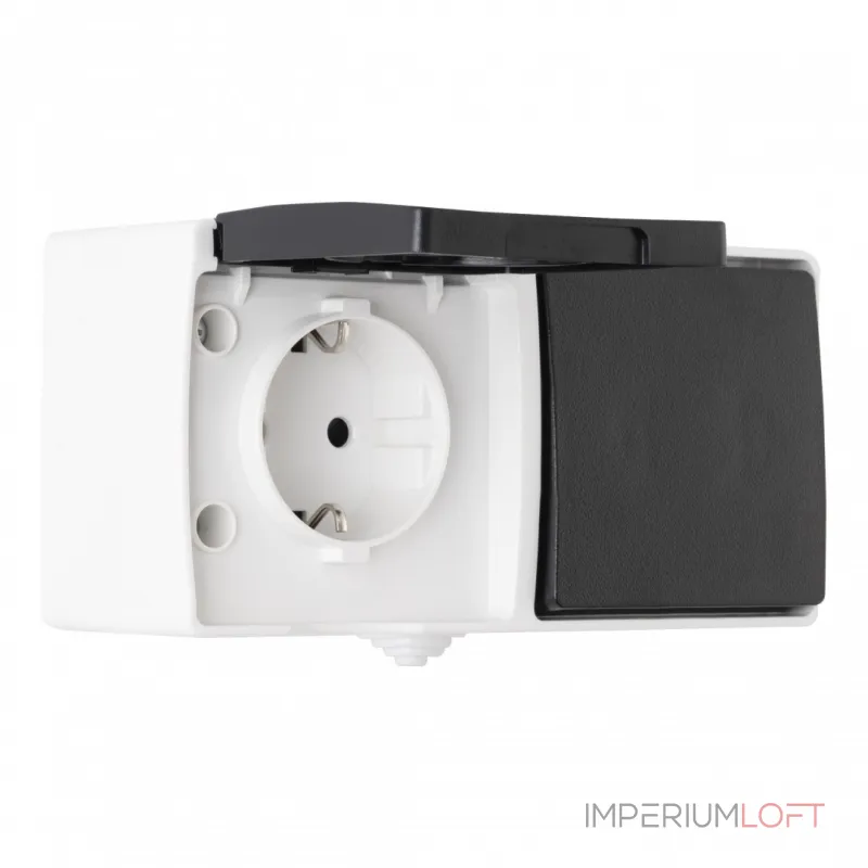 Розетка с заземлением и шторками + выключатель одноклавишный, 10AX 250V, 16A 250V 309.52-1.grey от ImperiumLoft Розетка с заземлением и шторками + выключатель одноклавишный, 10AX 250V, 16A 250V 309.52-1.grey от ImperiumLoft