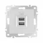 Розетка USB 2.1А+1А 206.46-1.silver от ImperiumLoft