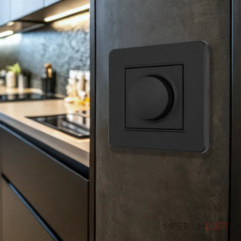 Комплект - диммер 500W с рамкой однопостовой Arte Milano SET16-1-48-1 black от ImperiumLoft