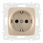 Розетка с заземлением и шторками, 16A 250V 205.40-1.shampan от ImperiumLoft