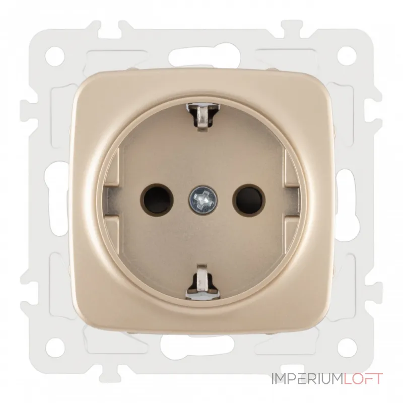 Розетка с заземлением и шторками, 16A 250V 205.40-1.shampan от ImperiumLoft Розетка с заземлением и шторками, 16A 250V 205.40-1.shampan от ImperiumLoft