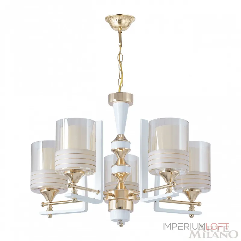 Подвесная люстра Arte Milano Florentia-6087 306087/5 Wh/Gd Подвесная люстра Arte Milano Florentia-6087 306087/5 Wh/Gd