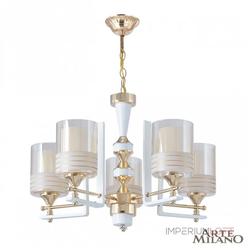 Подвесная люстра Arte Milano Florentia-6087 306087/5 Wh/Gd Подвесная люстра Arte Milano Florentia-6087 306087/5 Wh/Gd