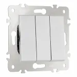 Выключатель трёхклавишный, 10AX 250V 203.30-3.silver от ImperiumLoft