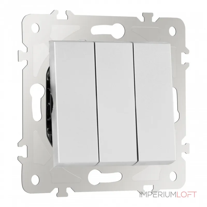 Выключатель трёхклавишный, 10AX 250V 203.30-3.silver от ImperiumLoft Выключатель трёхклавишный, 10AX 250V 203.30-3.silver от ImperiumLoft