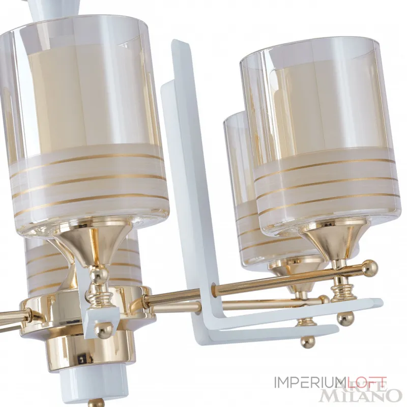 Подвесная люстра Arte Milano Florentia-6087 306087/5 Wh/Gd Подвесная люстра Arte Milano Florentia-6087 306087/5 Wh/Gd