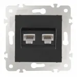 Розетка интернет RJ45 х 2 203.45-2.black от ImperiumLoft