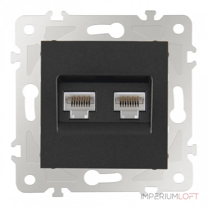 Розетка интернет RJ45 х 2 203.45-2.black от ImperiumLoft Розетка интернет RJ45 х 2 203.45-2.black от ImperiumLoft