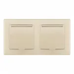 Розетка двойная (двухпостовая) с заземлением Arte Milano SET06-2-41-1x2 shampan от ImperiumLoft