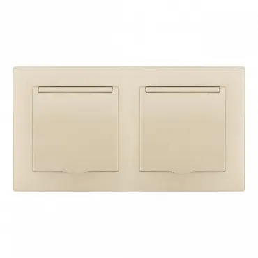 Розетка двойная (двухпостовая) с заземлением Arte Milano SET06-2-41-1x2 shampan