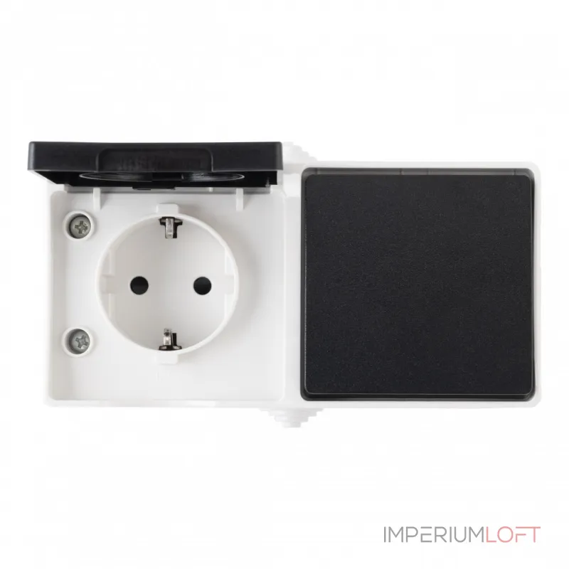 Розетка с заземлением и шторками + выключатель одноклавишный, 10AX 250V, 16A 250V 309.52-1.grey от ImperiumLoft Розетка с заземлением и шторками + выключатель одноклавишный, 10AX 250V, 16A 250V 309.52-1.grey от ImperiumLoft
