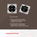 Розетка с заземлением и шторками, 16A 250V 203.40-1.silver от ImperiumLoft