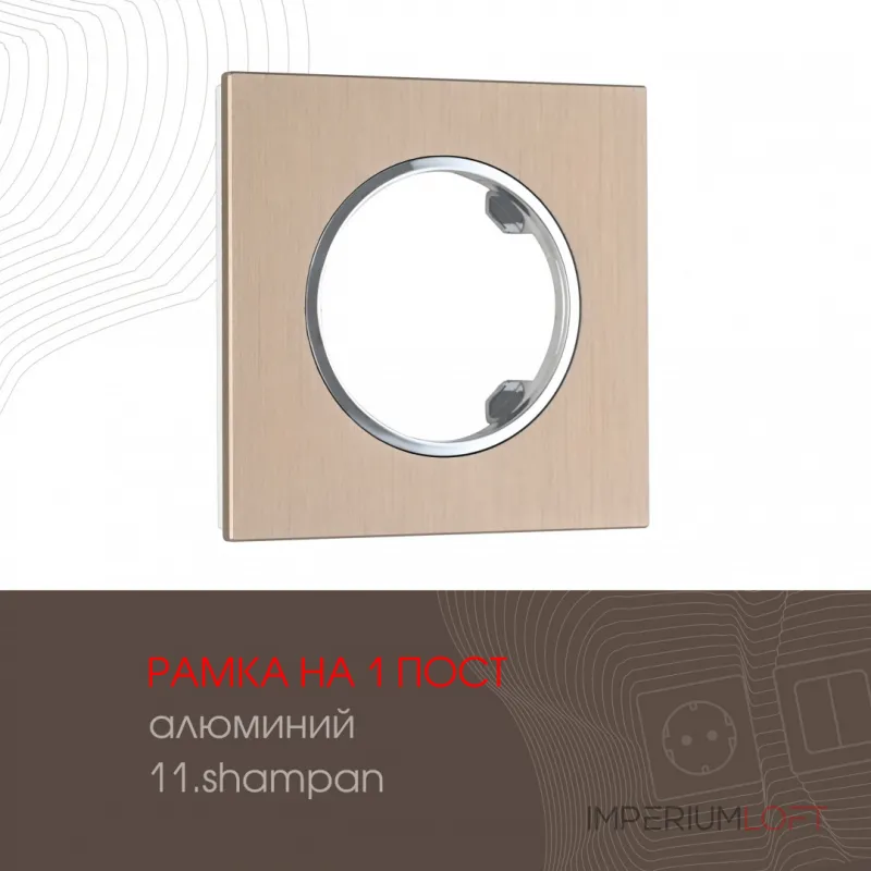 Рамка из алюминия на 1 пост 502.11-1.shampan от ImperiumLoft