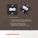 Розетка телефонная RJ11 + компьютерная RJ45 217.44-1.black от ImperiumLoft
