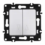 Выключатель жалюзи, 10A 250V 217.38-2.silver от ImperiumLoft