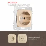 Розетка с заземлением и шторками, 16A 250V 205.40-1.shampan от ImperiumLoft