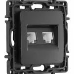 Розетка телефонная RJ11 + компьютерная RJ45 217.44-1.black от ImperiumLoft