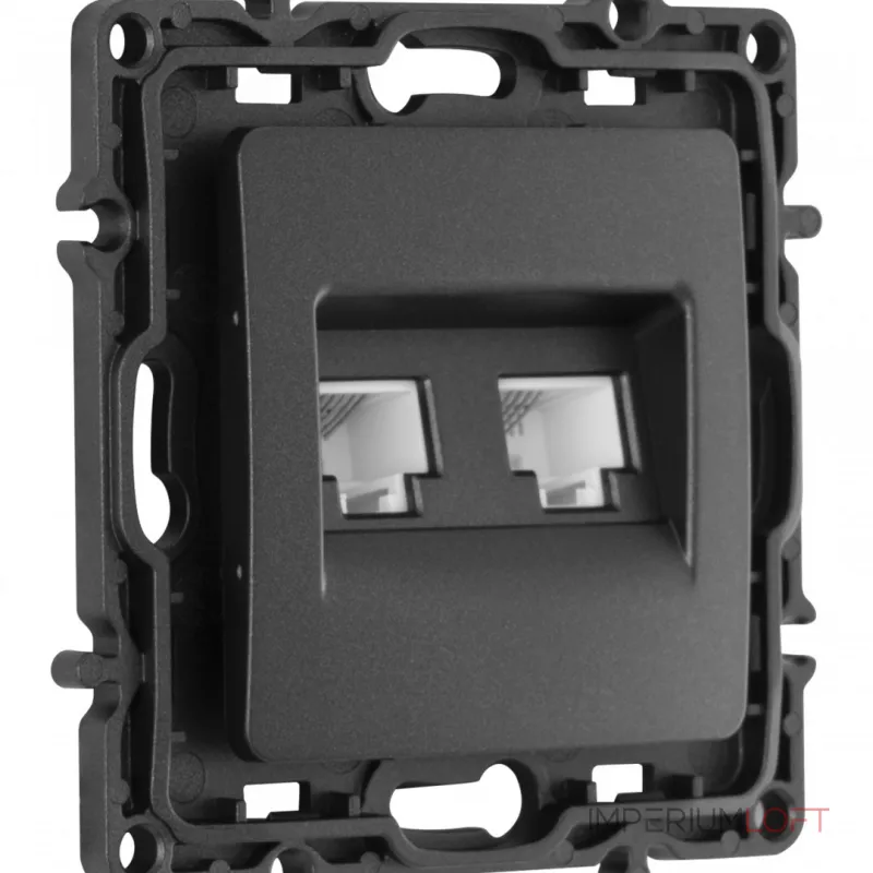 Розетка телефонная RJ11 + компьютерная RJ45 217.44-1.black от ImperiumLoft Розетка телефонная RJ11 + компьютерная RJ45 217.44-1.black от ImperiumLoft
