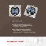 Розетка интернет RJ45 х 2 203.45-2.shampan от ImperiumLoft