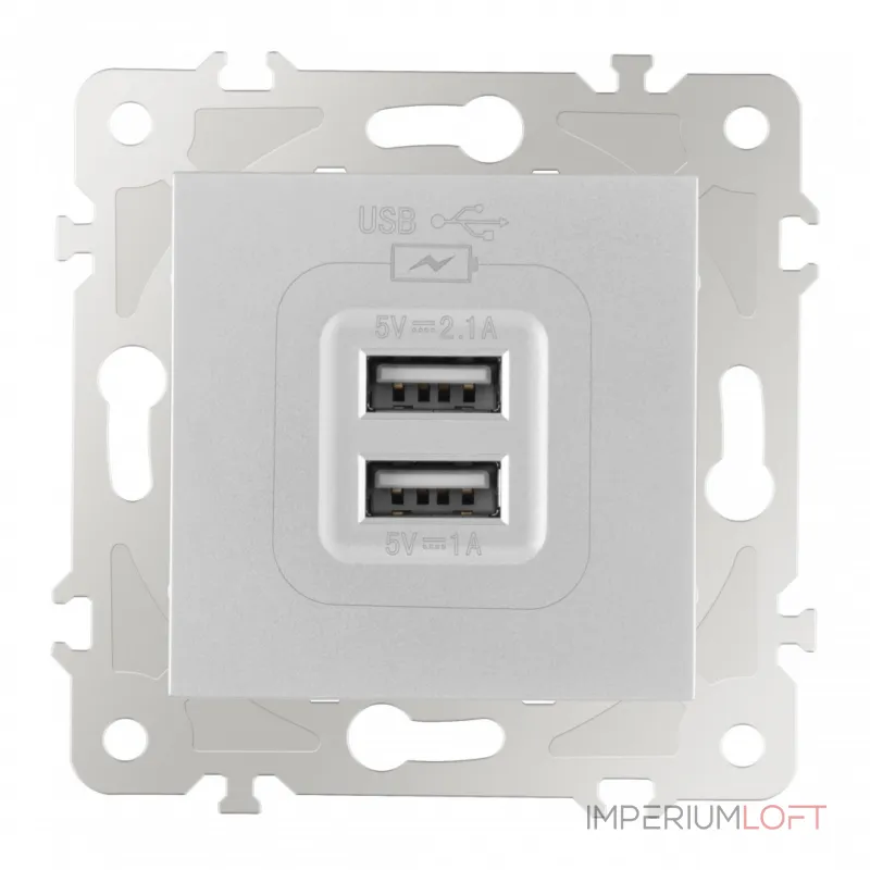 Розетка USB 2.1А+1А 203.46-1.silver от ImperiumLoft Розетка USB 2.1А+1А 203.46-1.silver от ImperiumLoft