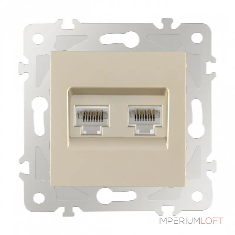Розетка интернет RJ45 х 2 203.45-2.shampan от ImperiumLoft