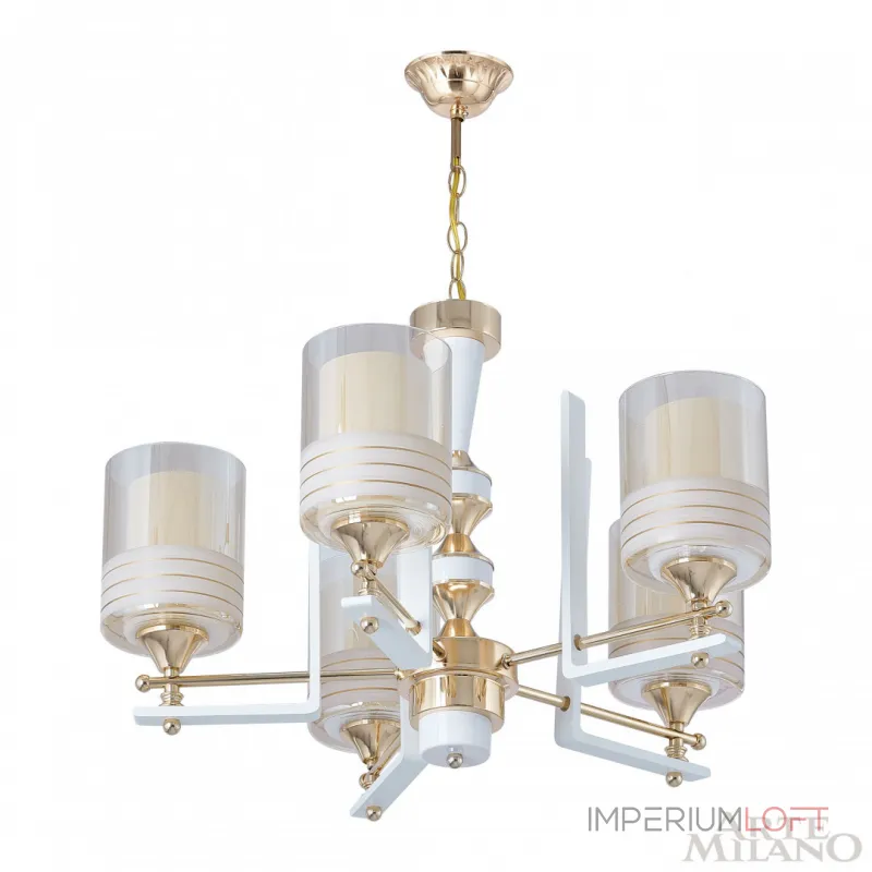 Подвесная люстра Arte Milano Florentia-6087 306087/5 Wh/Gd Подвесная люстра Arte Milano Florentia-6087 306087/5 Wh/Gd