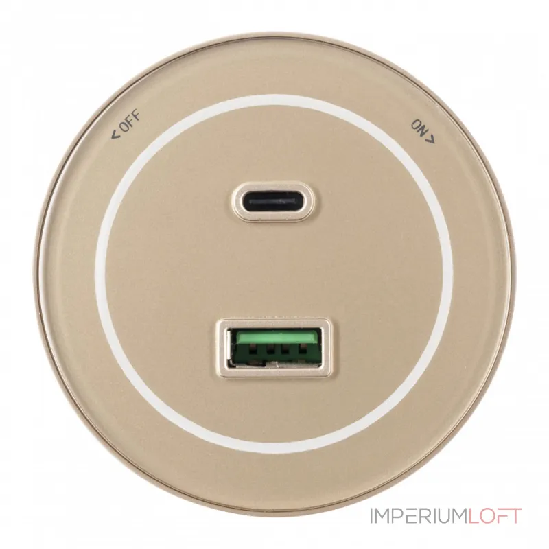 Трековая розетка, 3.1A 250V 399732TS/USB-Type-C Gold от ImperiumLoft Трековая розетка, 3.1A 250V 399732TS/USB-Type-C Gold от ImperiumLoft