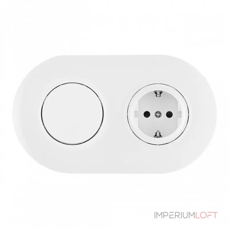 Выключатель круглый одноклавишный с розеткой, заземлением, шторками Arte Milano SET08-2-40-1-30-1 white от ImperiumLoft Выключатель круглый одноклавишный с розеткой, заземлением, шторками Arte Milano SET08-2-40-1-30-1 white от ImperiumLoft