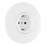 Розетка круглая с заземлением, шторками, рамкой однопостовой Arte Milano SET08-1-40-1 white от ImperiumLoft