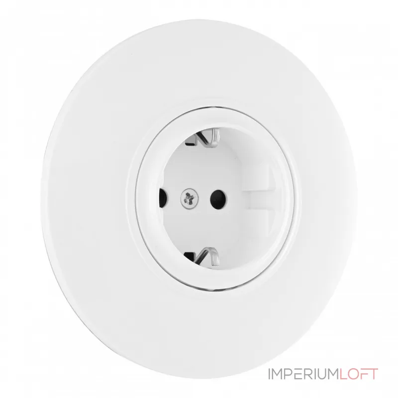 Розетка круглая с заземлением, шторками, рамкой однопостовой Arte Milano SET08-1-40-1 white от ImperiumLoft Розетка круглая с заземлением, шторками, рамкой однопостовой Arte Milano SET08-1-40-1 white от ImperiumLoft