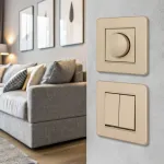 Комплект - диммер 500W с рамкой однопостовой Arte Milano SET16-1-48-1 shampan от ImperiumLoft