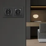 Розетка двойная (двухпостовая) c заземление и шторками + 2USB Arte Milano SET06-2-47-1-40-1 black от ImperiumLoft