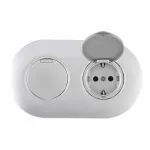 Круглая розетка двойная (двухпостовая) с заземлением Arte Milano SET08-2-41-1x2 silver от ImperiumLoft