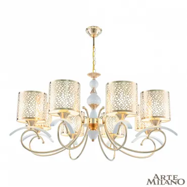 Подвесная люстра Arte Milano Florentia-9787 309787/8 Wh/Gd Подвесная люстра Arte Milano Florentia-9787 309787/8 Wh/Gd
