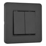 Выключатель двухклавишный с рамкой Arte Milano SET16-1-30-2 black от ImperiumLoft