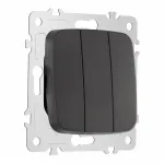 Выключатель трёхклавишный, 10AX 250V 205.30-3.black от ImperiumLoft