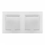 Розетка двойная (двухпостовая) с заземлением Arte Milano SET06-2-41-1x2 silver от ImperiumLoft