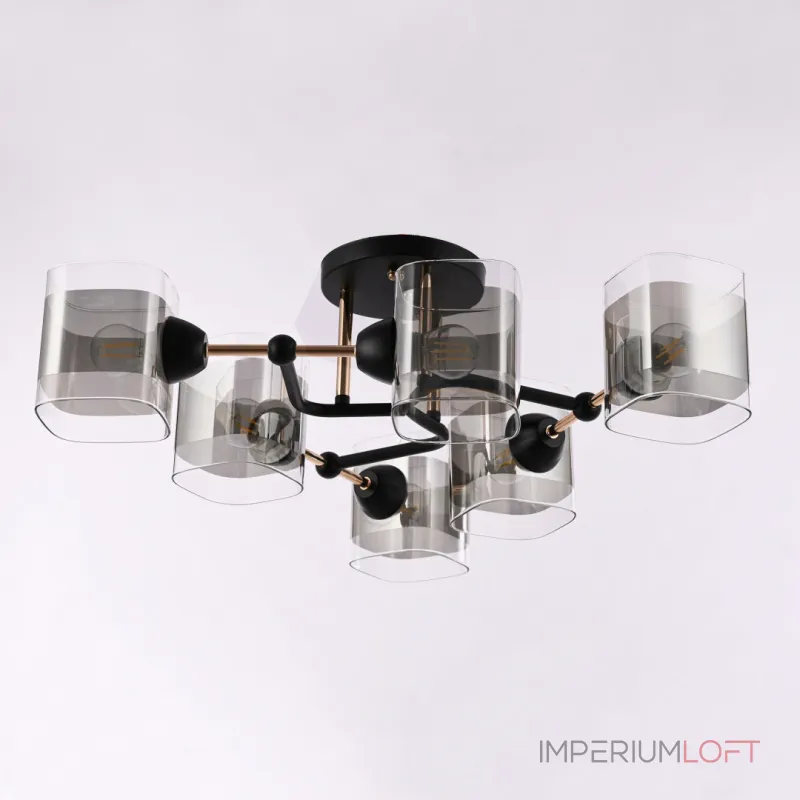 Потолочная люстра Arte Milano AMALFI-324308 324308/6 BK+FG Потолочная люстра Arte Milano AMALFI-324308 324308/6 BK+FG