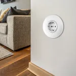 Розетка круглая с заземлением, шторками, рамкой однопостовой Arte Milano SET08-1-40-1 white от ImperiumLoft